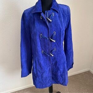 Bradley Bayou Leather Jacket Blue Size Small